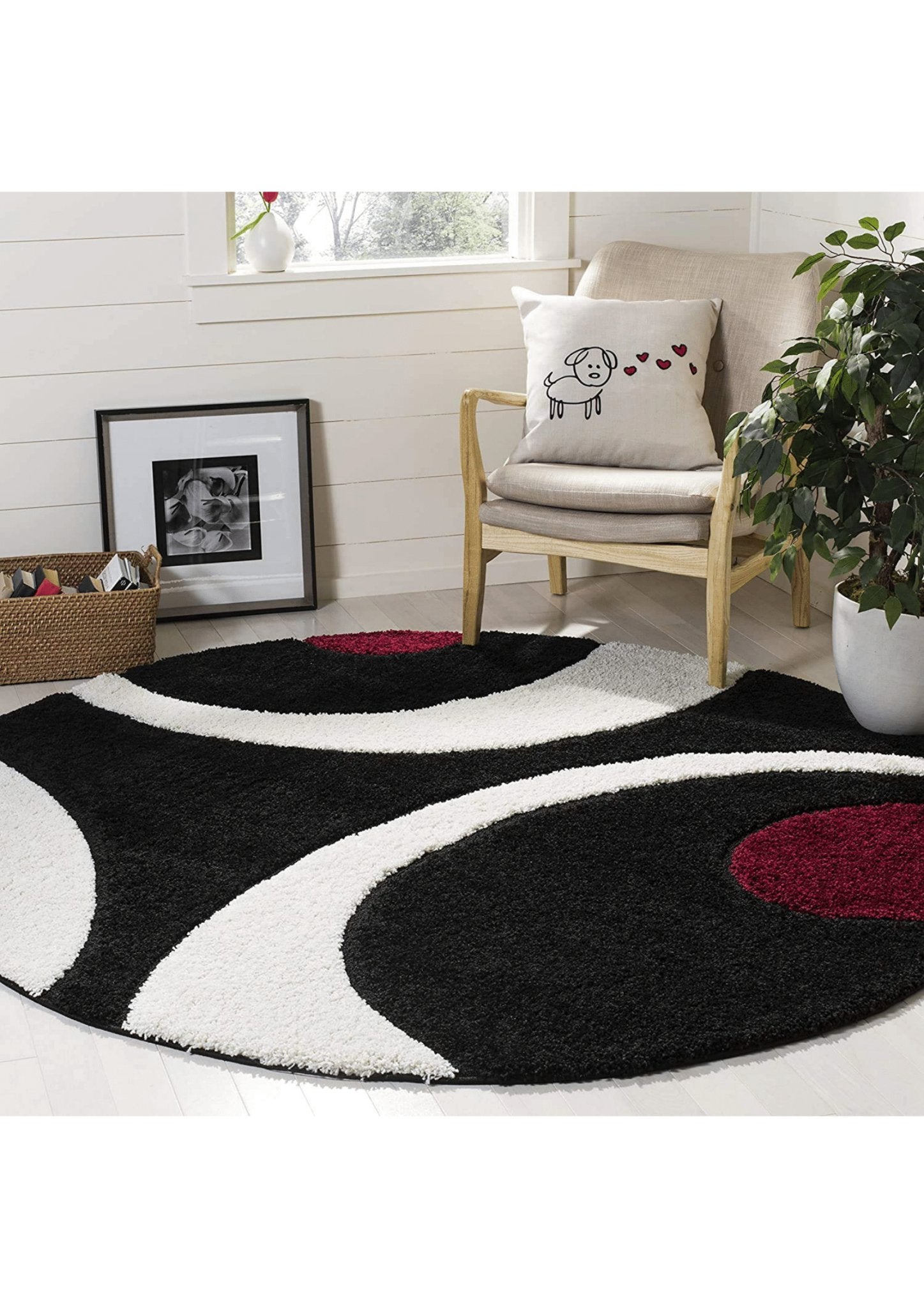 Curves and Circles Modern Abstract Rug - Rugs at Nestern