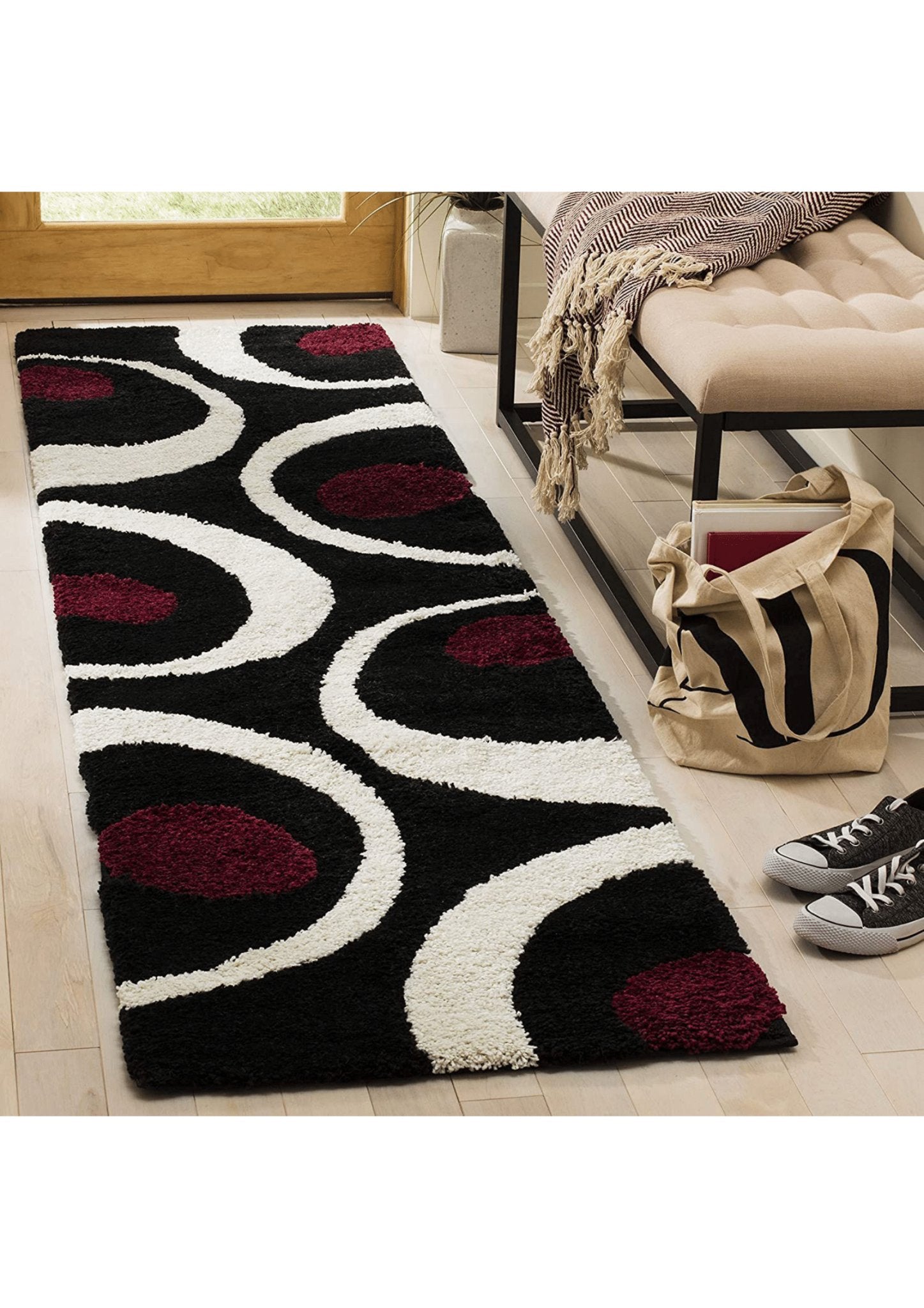 Curves and Circles Modern Abstract Rug - Rugs at Nestern