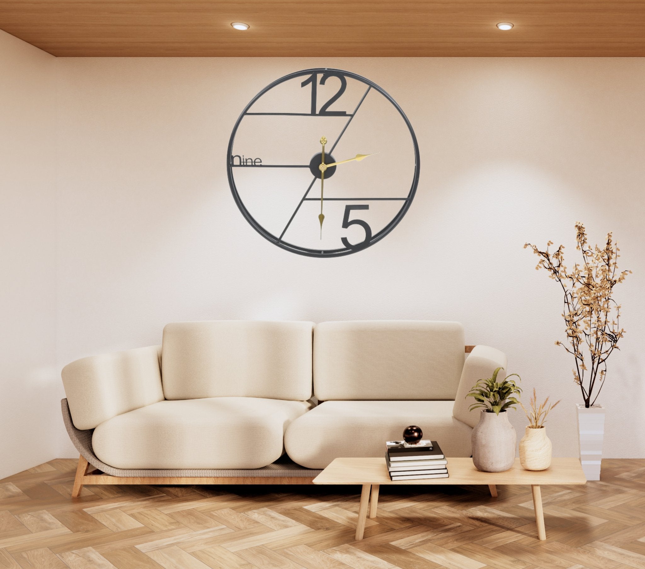 Double Ring Metal Wall Clock - Wall Clock at Nestern