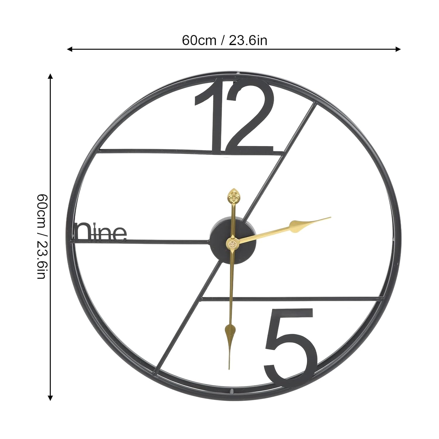 Double Ring Metal Wall Clock - Wall Clock at Nestern