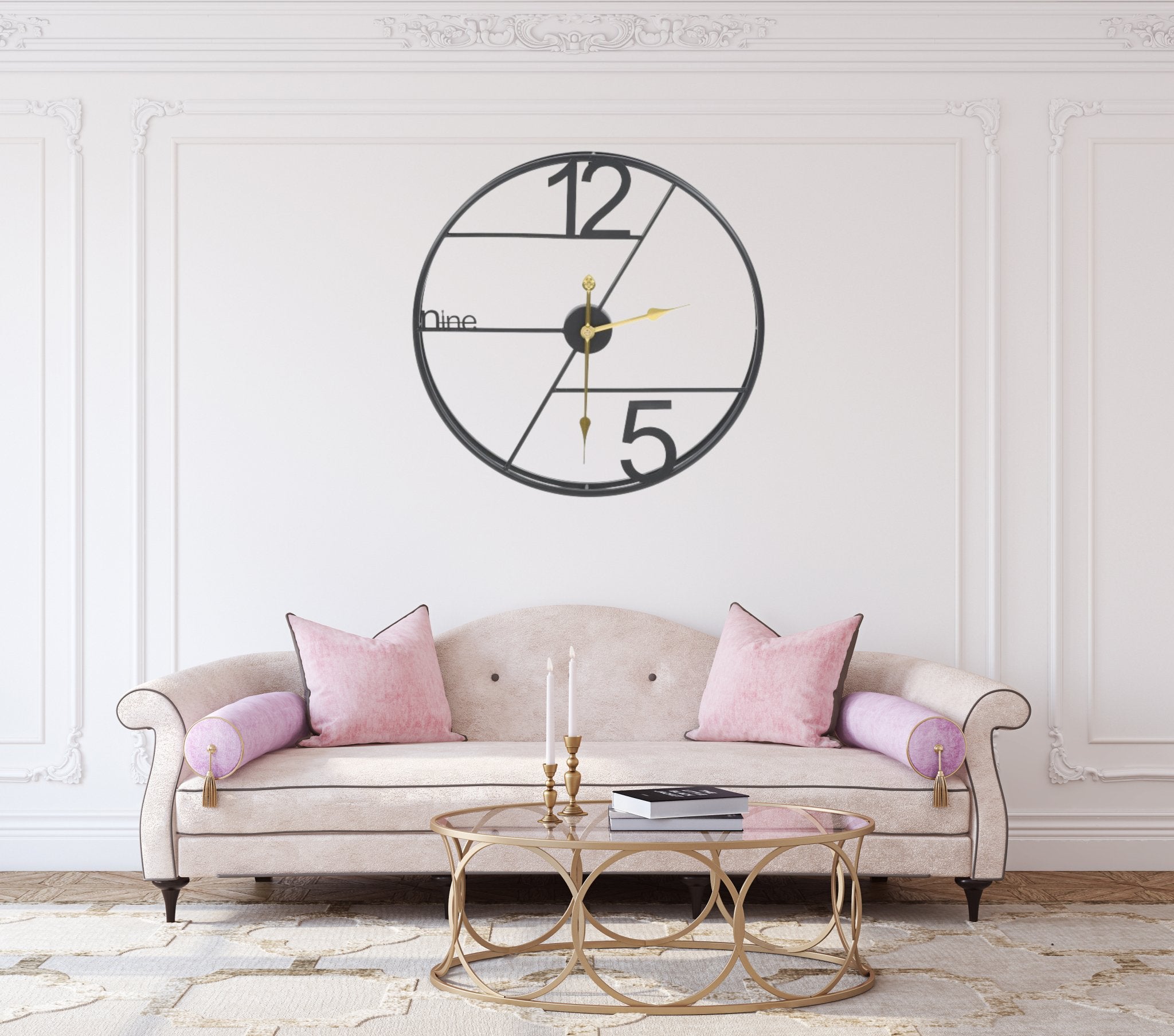 Double Ring Metal Wall Clock - Wall Clock at Nestern