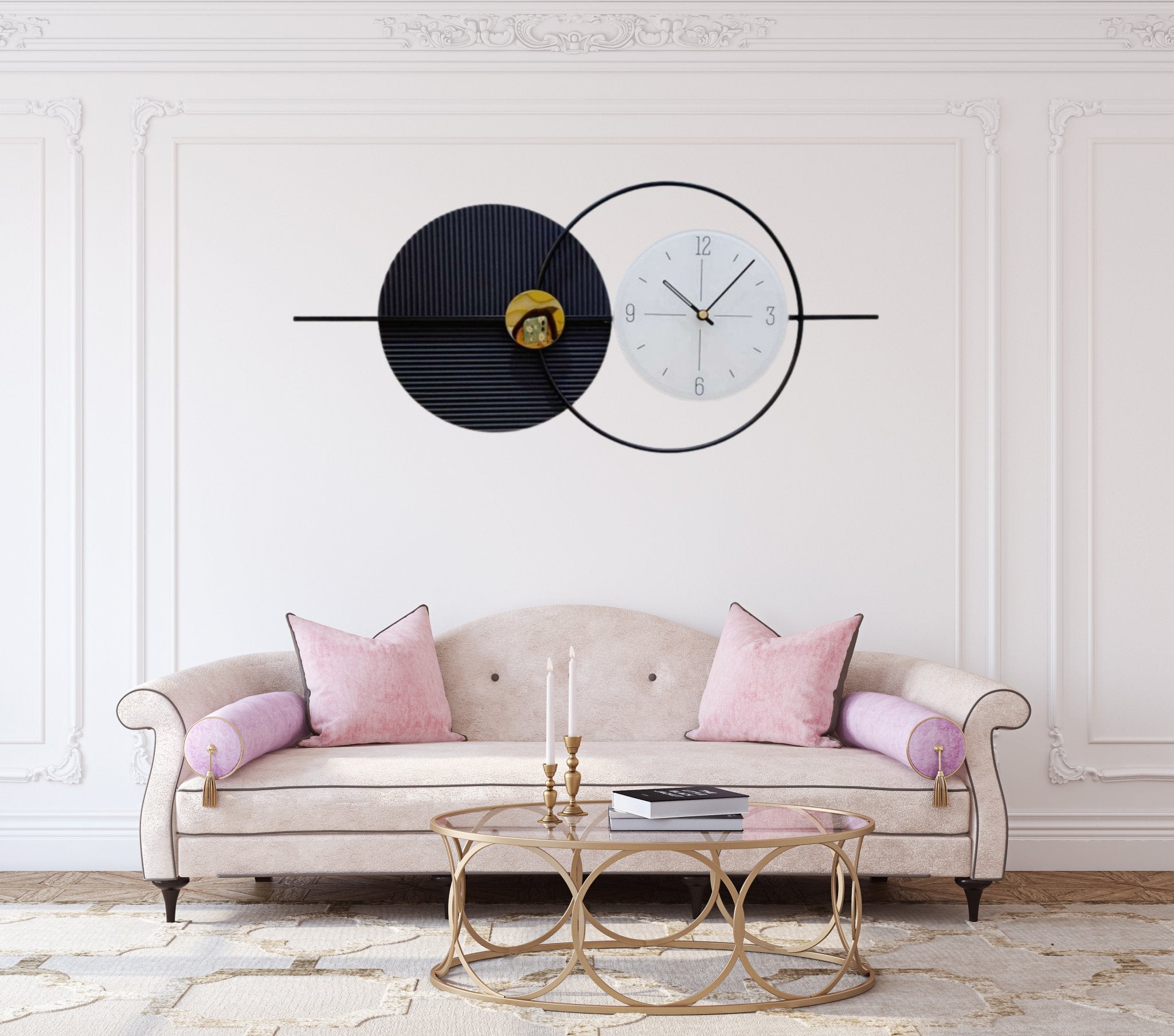 Dual - Tone Artistic Wall Clock - Wall Clock at Nestern