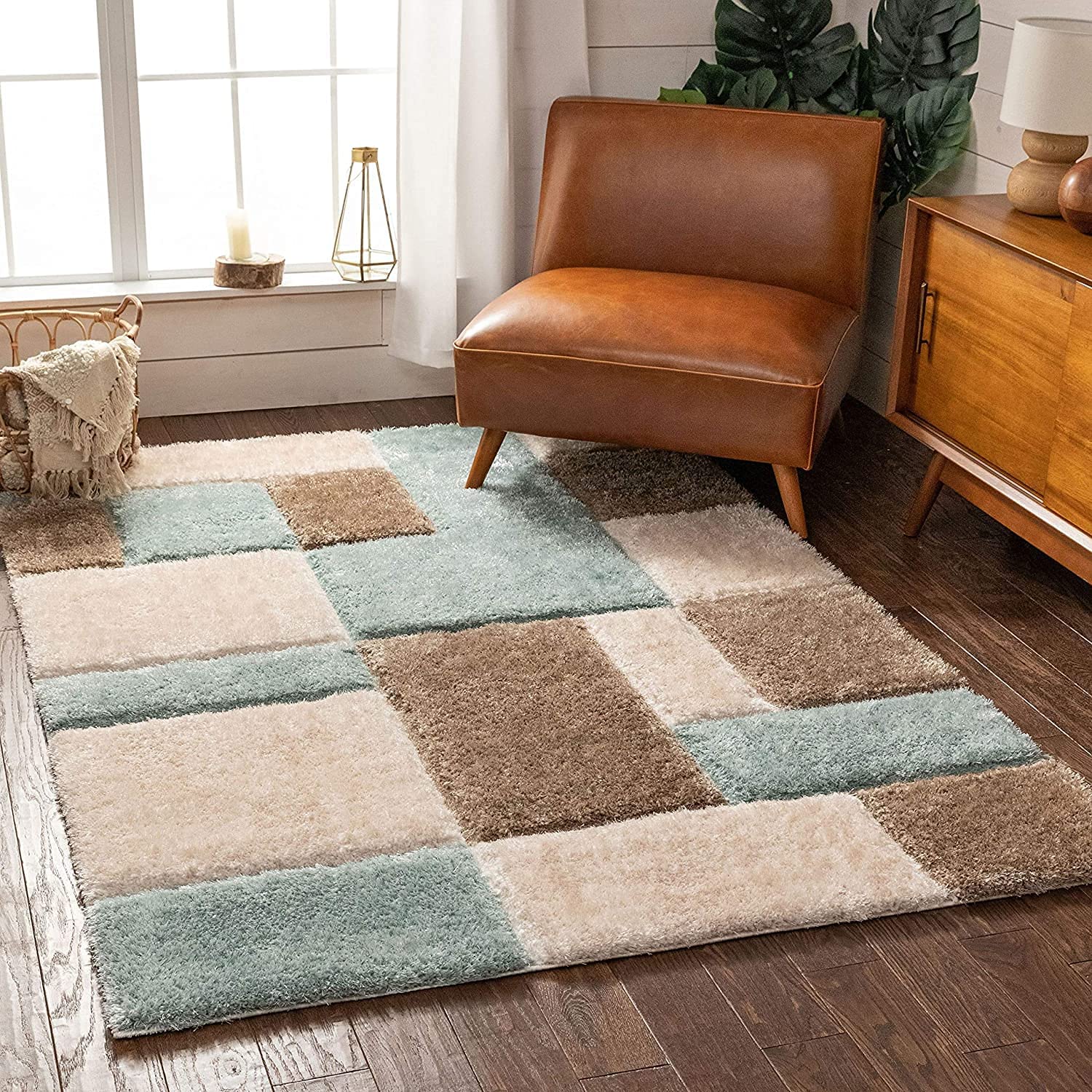 Earthy Elegance Checkered Rug - Rugs at Nestern