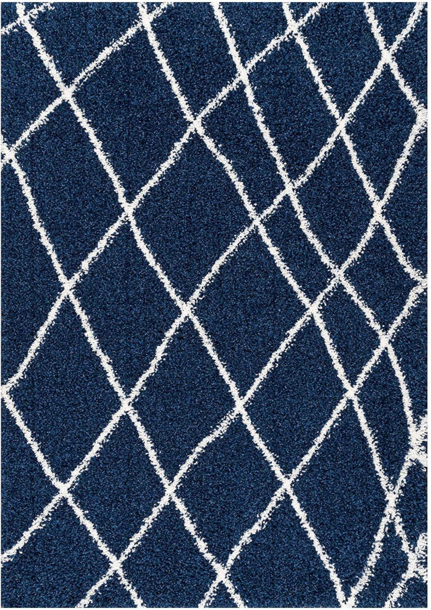 Elegant Blue Geometric Area Rug - Rugs at Nestern