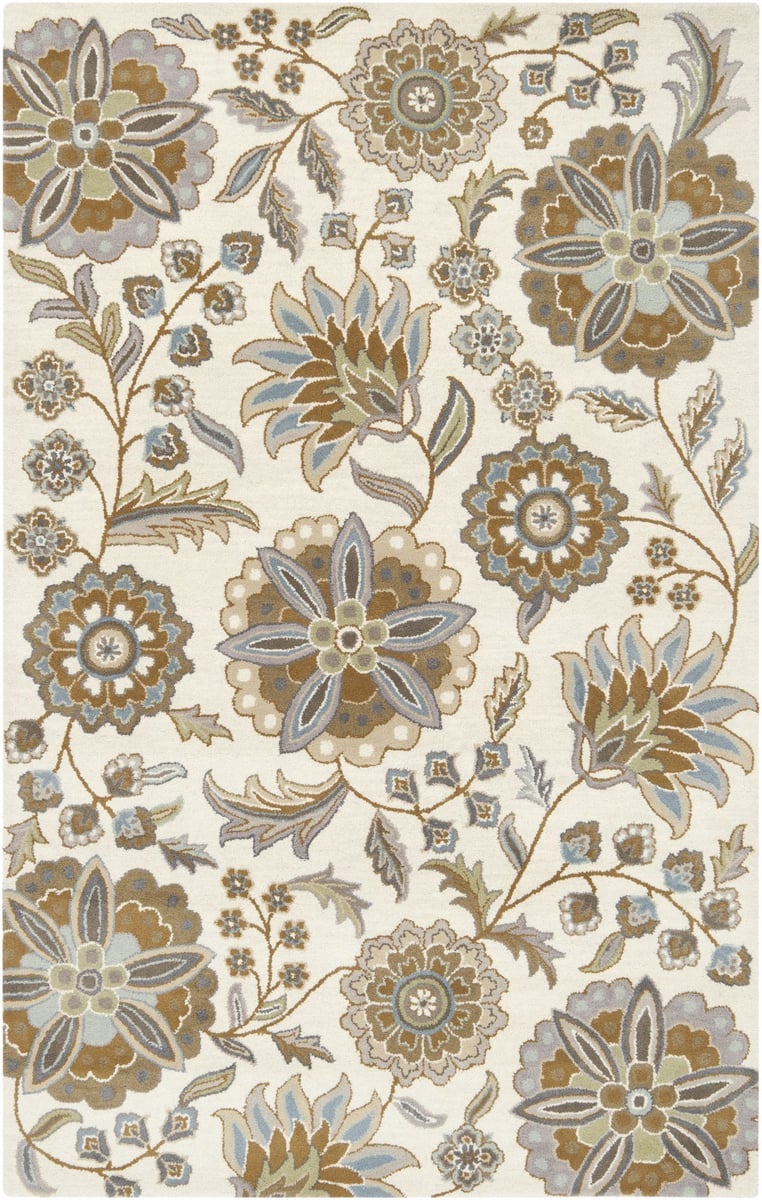 Elegant Floral Pattern Area Rug - Switzerland Wool Collections - Custom Sizes - Rugs at Nestern