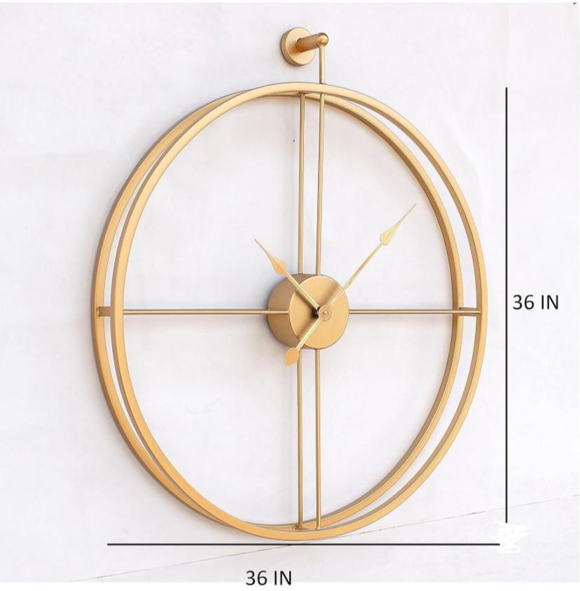 Elegant Modern Gold Wall Clock - Sleek Design for Contemporary Interiors - Home Decor at Nestern