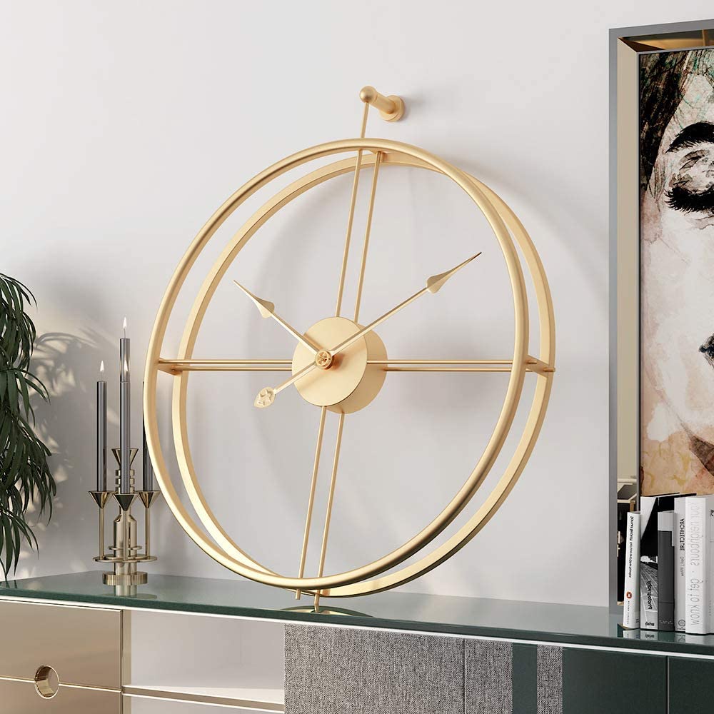 Elegant Modern Gold Wall Clock - Sleek Design for Contemporary Interiors - Home Decor at Nestern