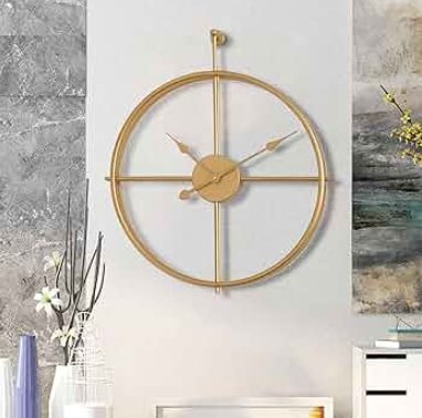 Elegant Modern Gold Wall Clock - Sleek Design for Contemporary Interiors - Home Decor at Nestern