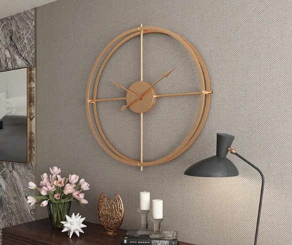 Elegant Modern Gold Wall Clock - Sleek Design for Contemporary Interiors - Home Decor at Nestern