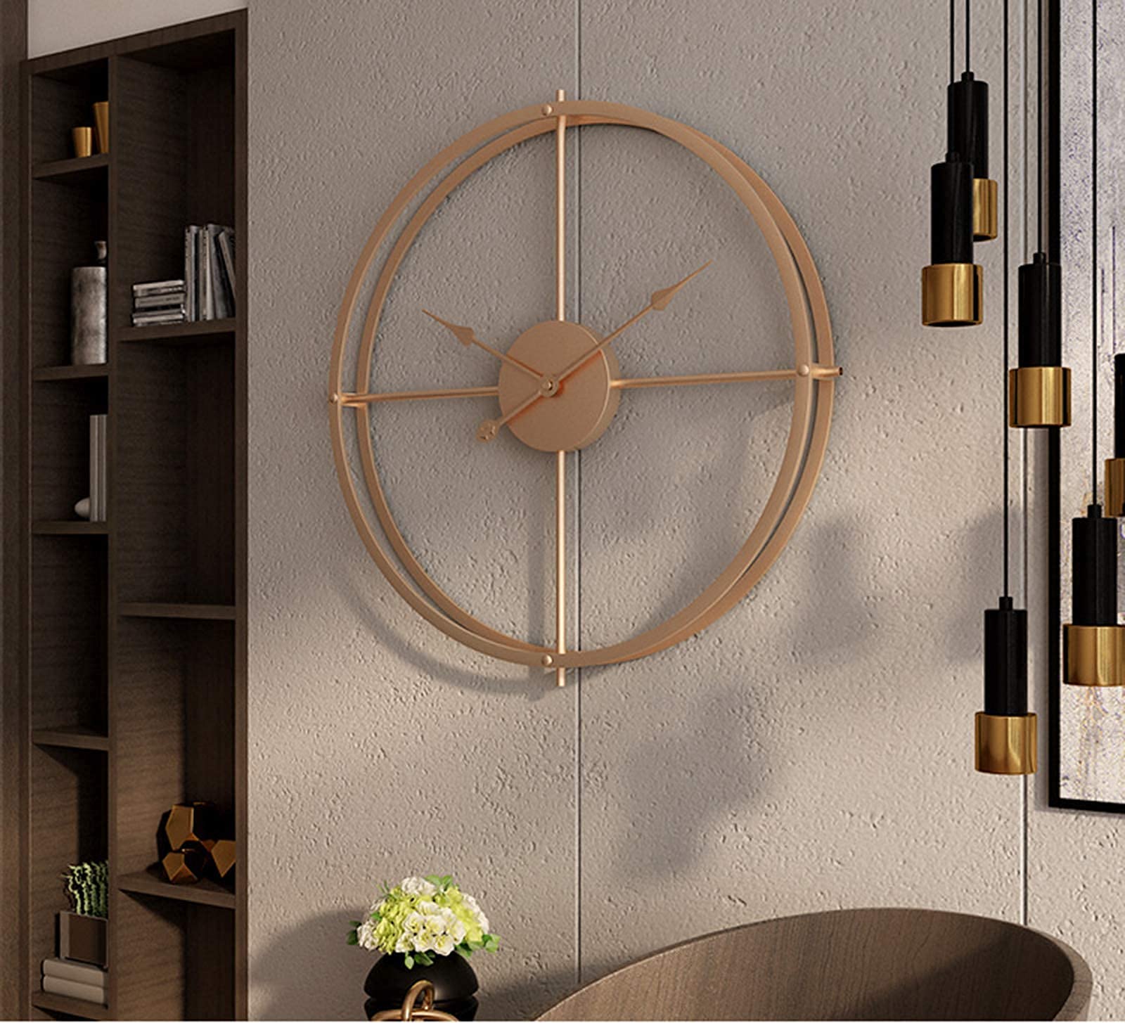 Elegant Modern Gold Wall Clock - Sleek Design for Contemporary Interiors - Home Decor at Nestern