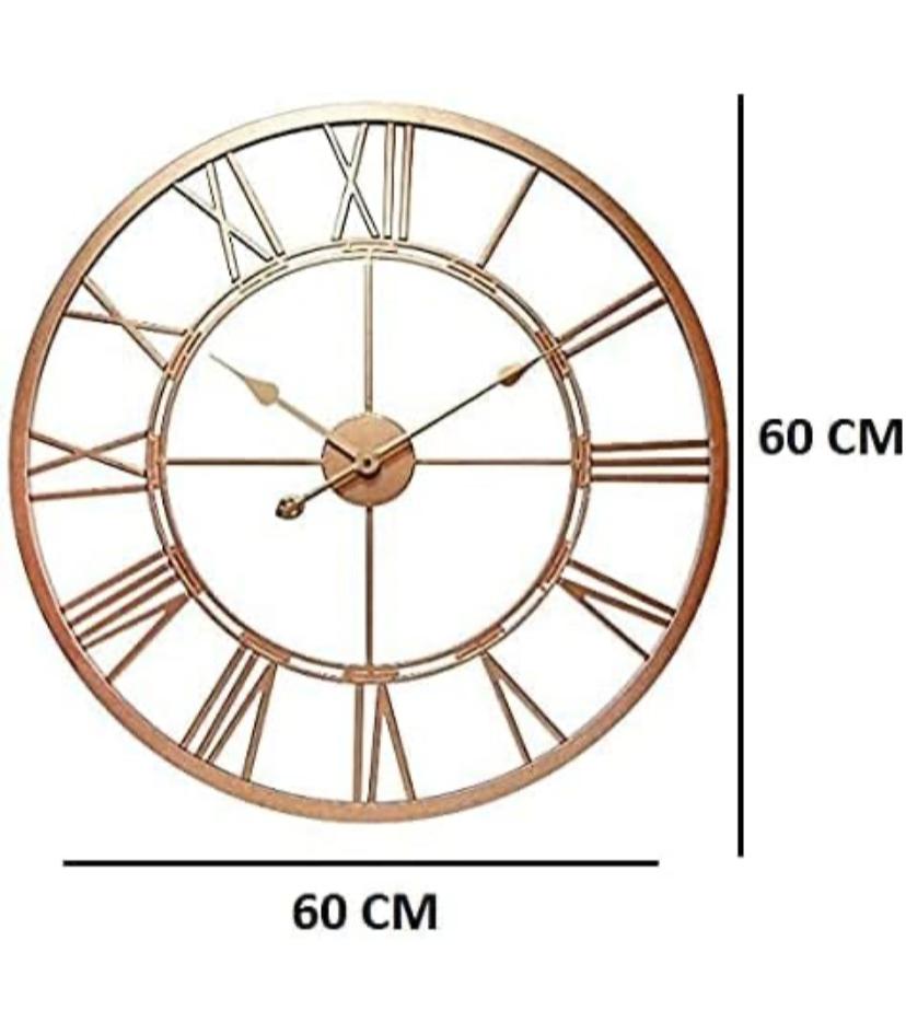 Elegant Rose Gold Roman Numeral Wall Clock - Classic Design for Modern Homes - Home Decor at Nestern