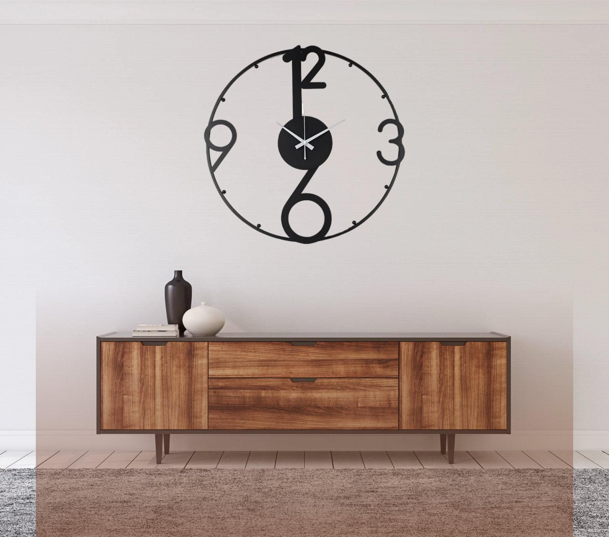 Elegant Scroll Wall Clock: Time with a Twist - Home Decor at Nestern