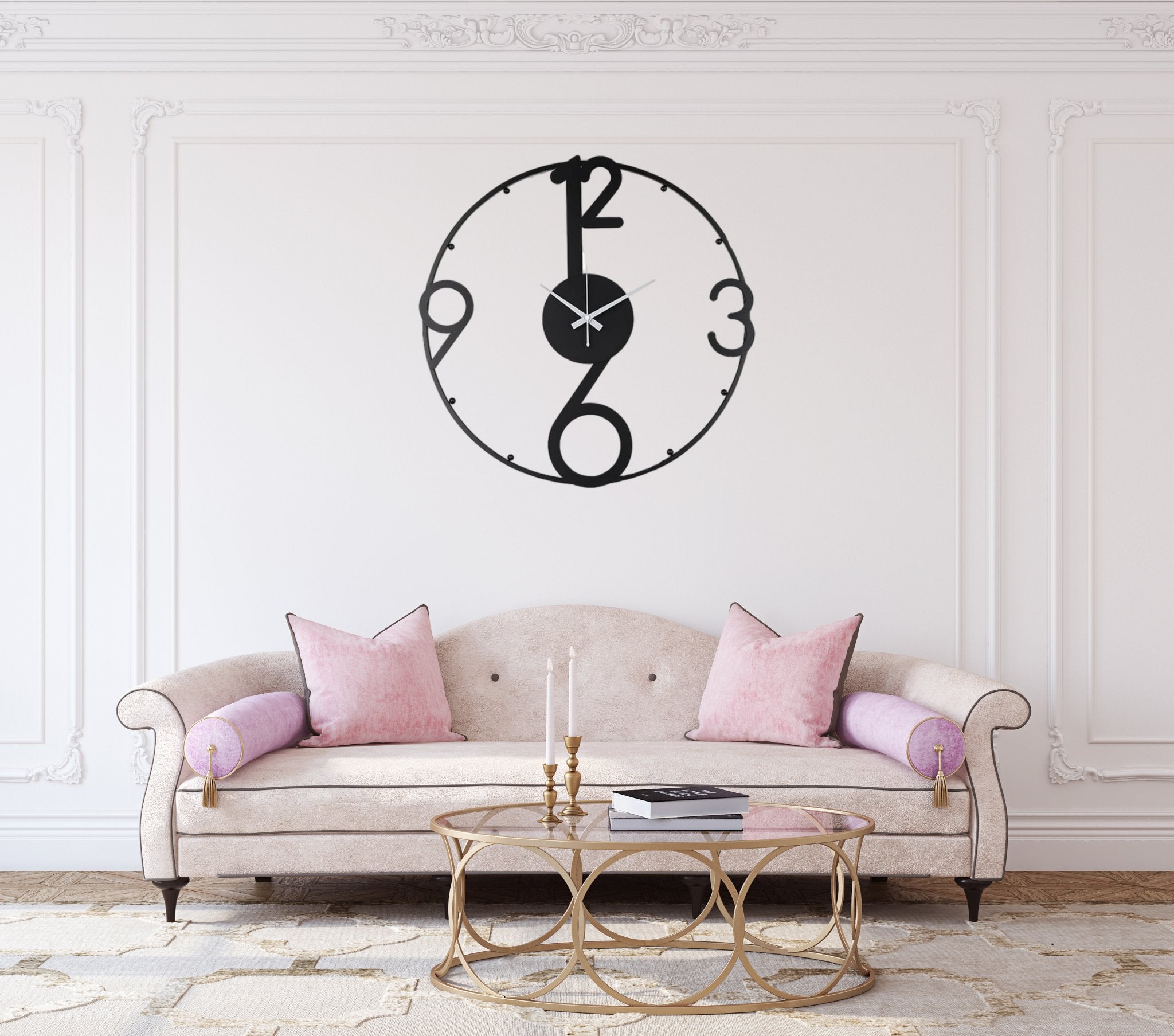 Elegant Scroll Wall Clock: Time with a Twist - Home Decor at Nestern