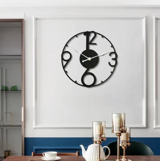 Elegant Scroll Wall Clock: Time with a Twist - Home Decor at Nestern