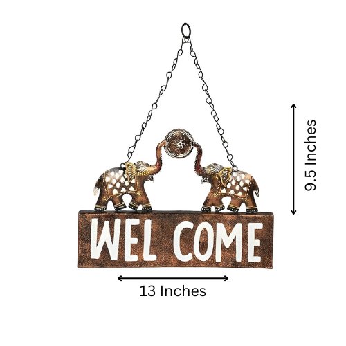 Elephant Welcome Sign Wall Art - Wall Art at Nestern