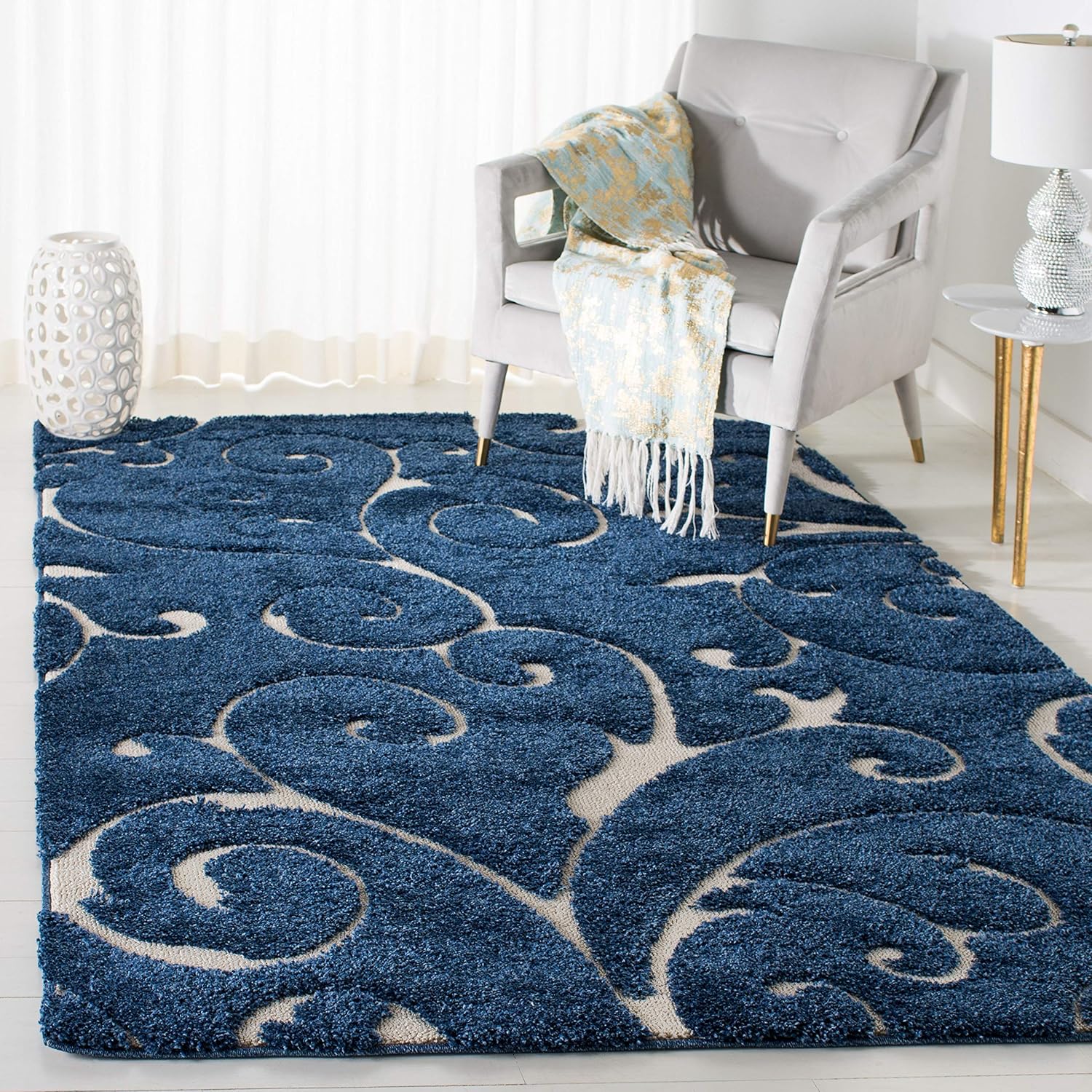 Ethereal Blue Wave Area Rug - Rugs at Nestern