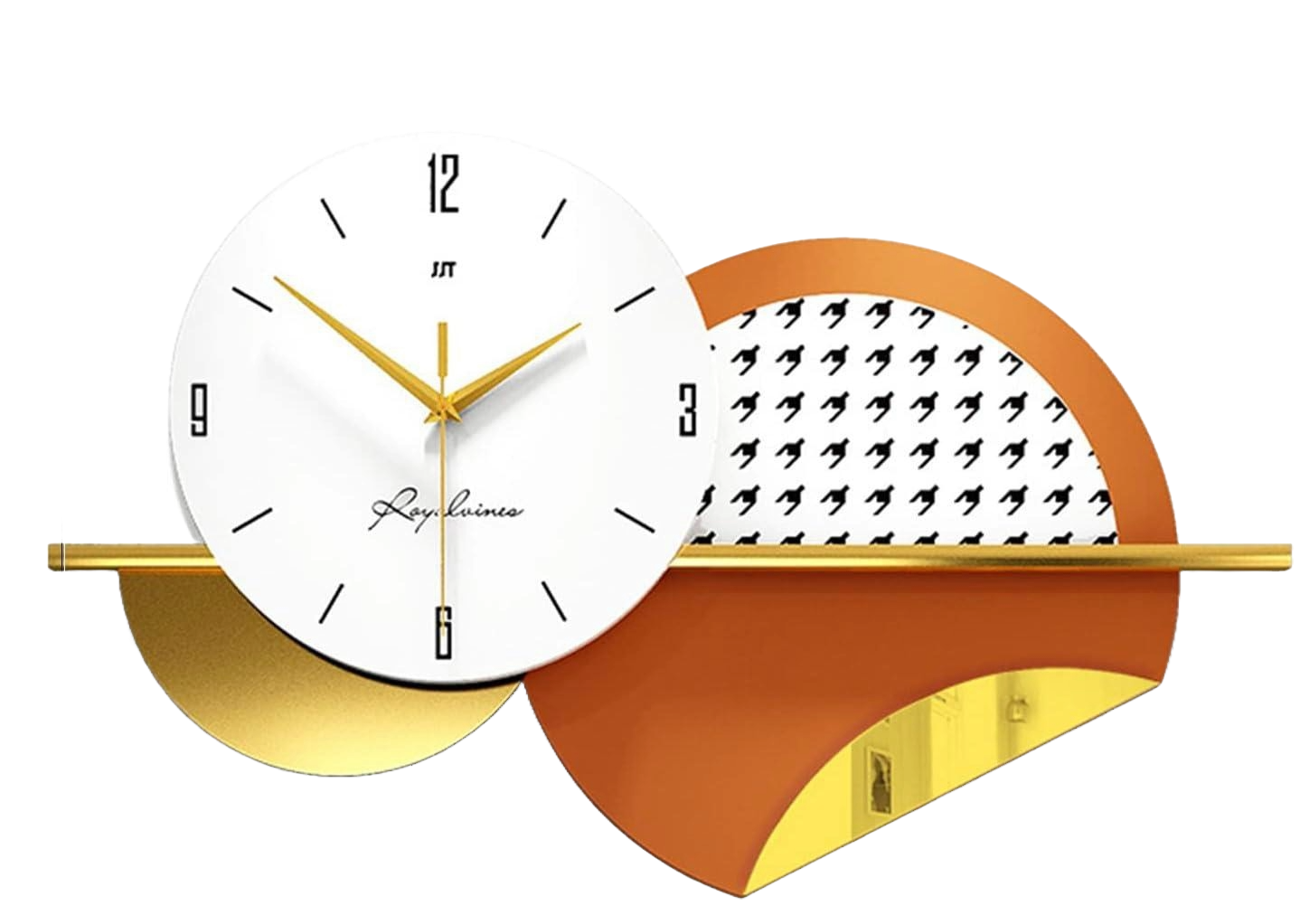 Vibrant Vibes - Orange and Gold Metal Wall Clock with Modern Flair