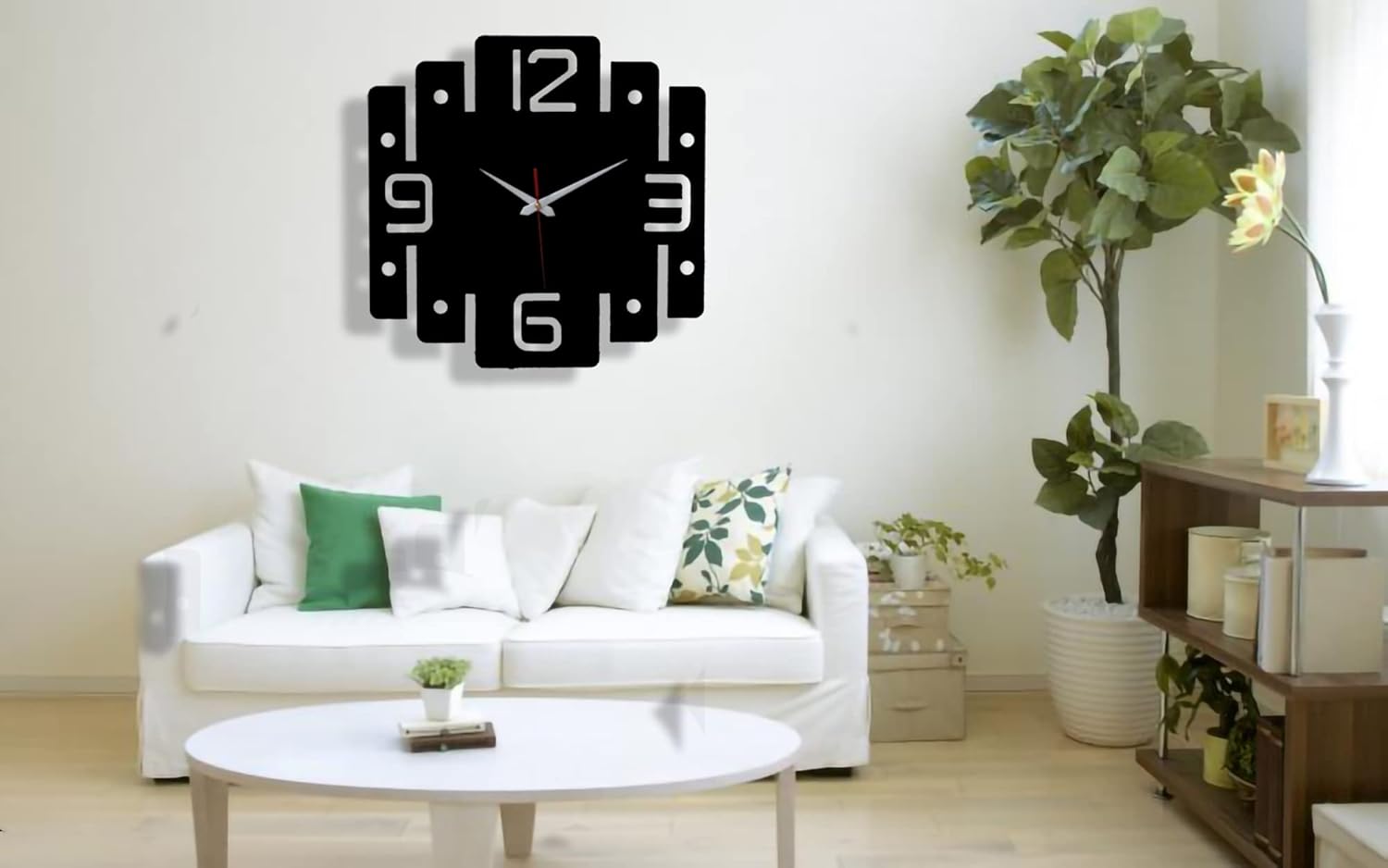 Geometric Intrigue The Bold Number Clock - Wall Clock at Nestern