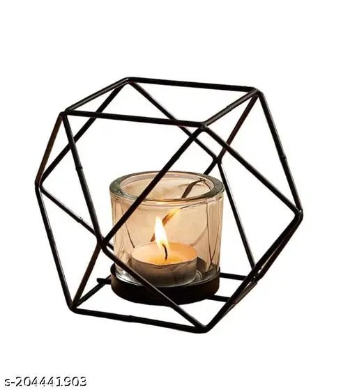 Geometric Metal Tea Light Candle Holder - Home Decor at Nestern