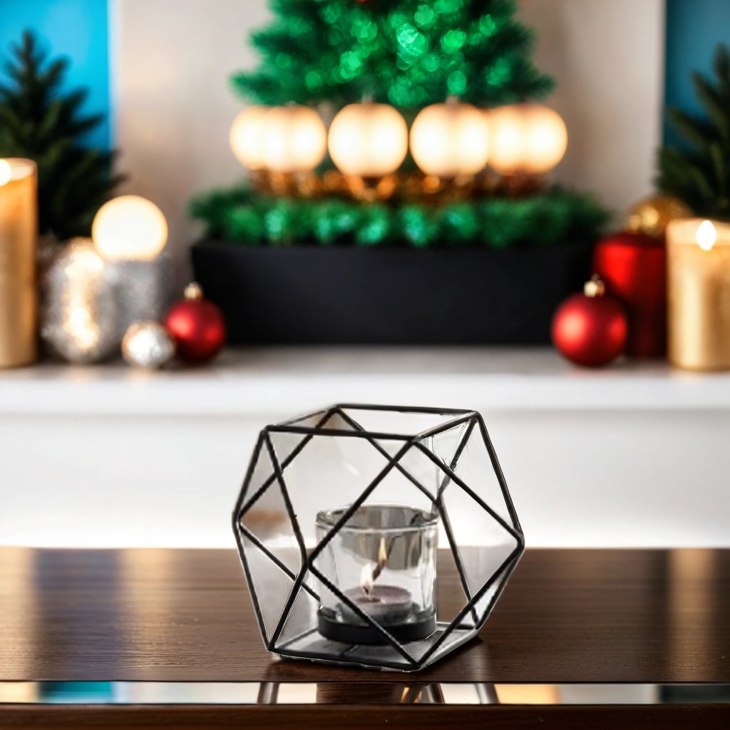 Geometric Metal Tea Light Candle Holder - Home Decor at Nestern