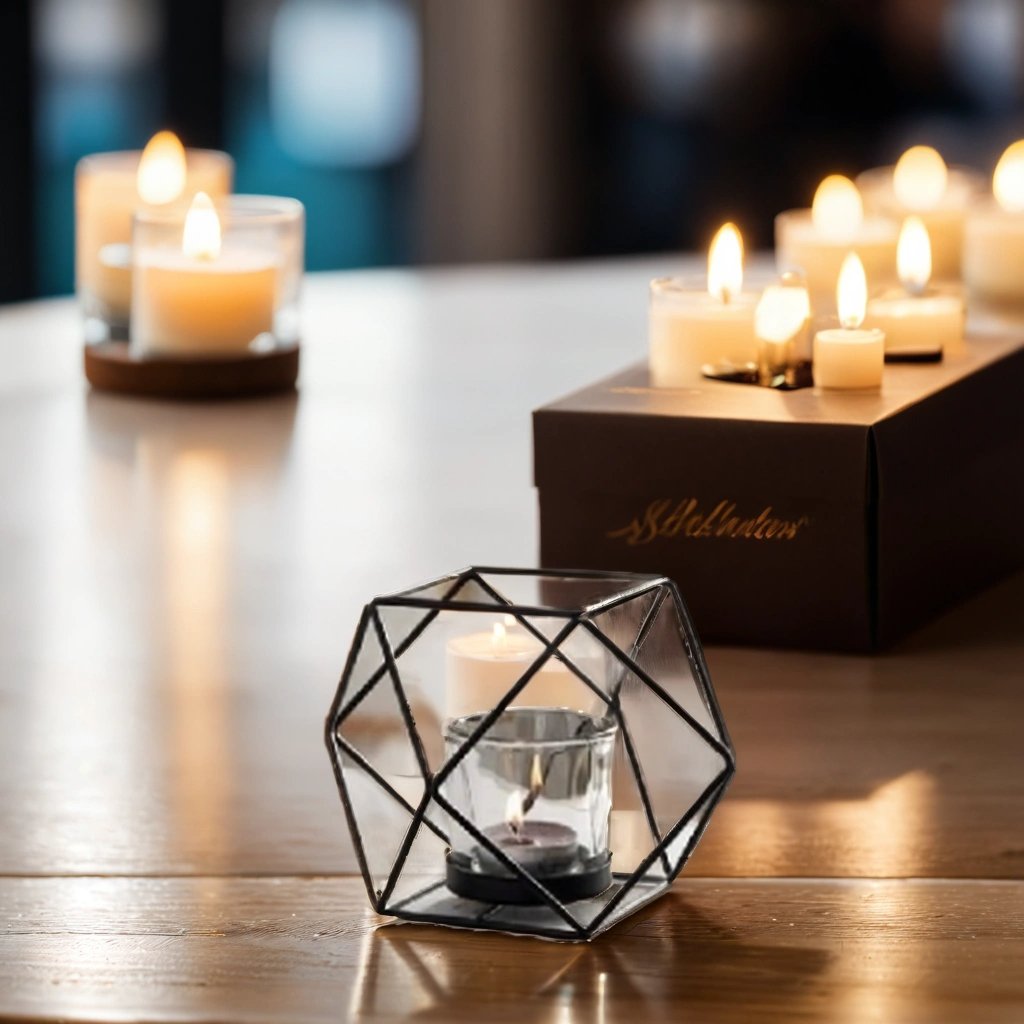 Geometric Metal Tea Light Candle Holder - Home Decor at Nestern