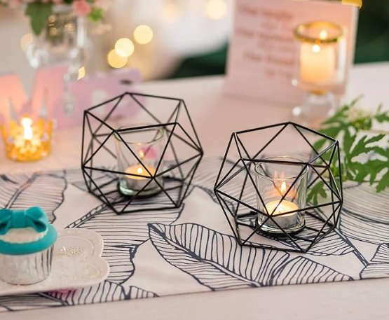 Geometric Metal Tea Light Candle Holder - Home Decor at Nestern