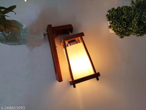 Geometric Wooden Frame Wall Lamp - Wall Lights at Nestern