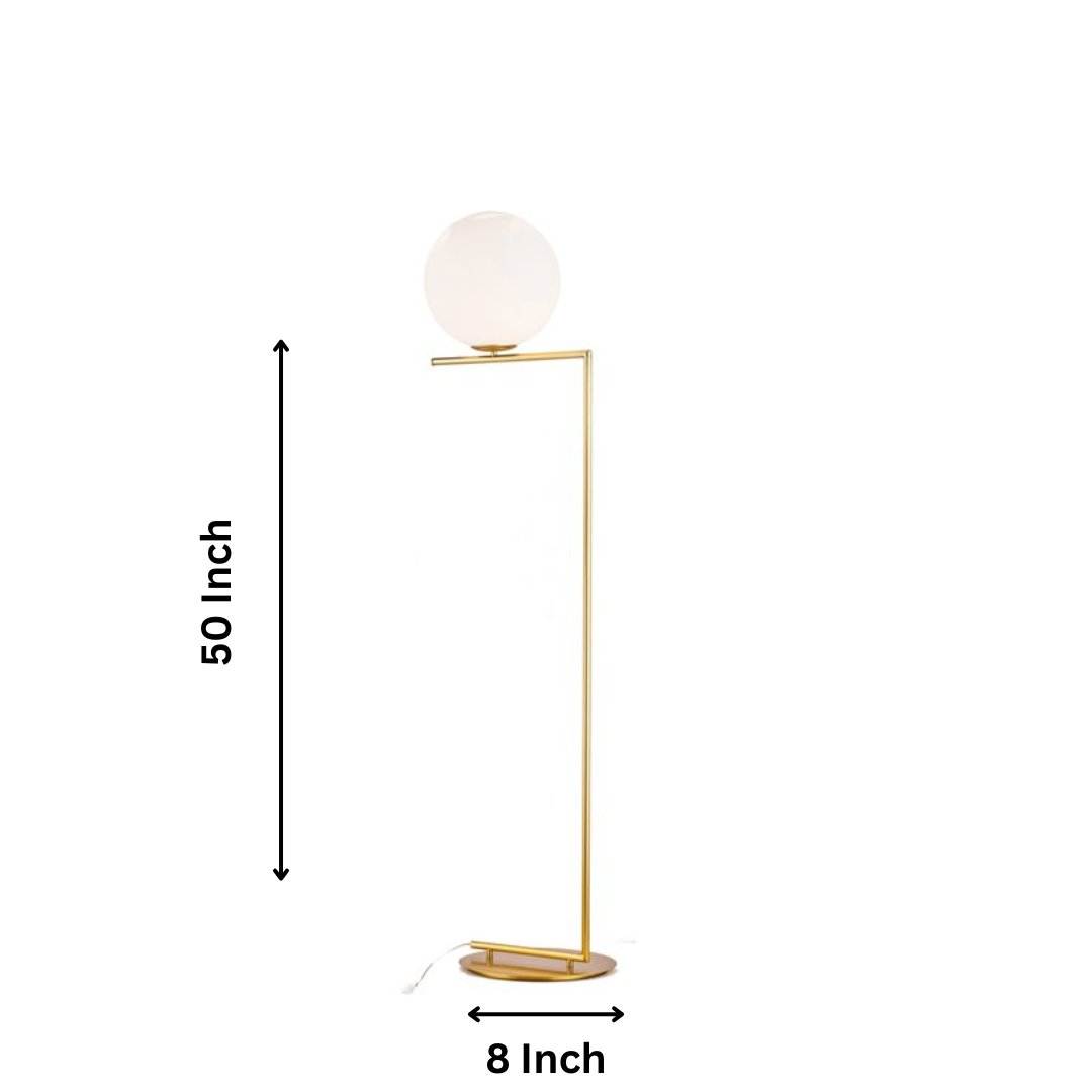 Gilded Globe Iron Floor Lamp - Contemporary Brass Elegance - Home Decor at Nestern