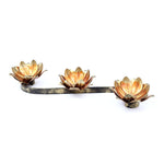 Gold Iron 3-Vinca Tea Light Holder