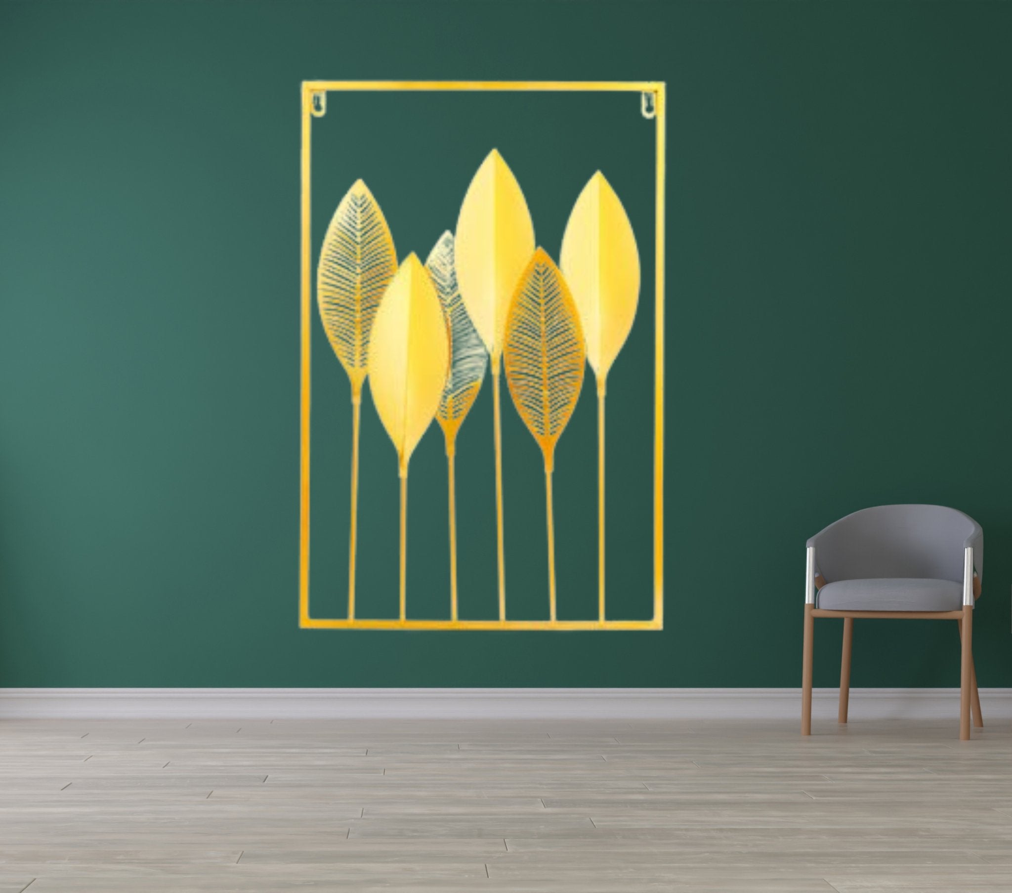 Gold Metal Leaf Wall Art - Wall Art at Nestern