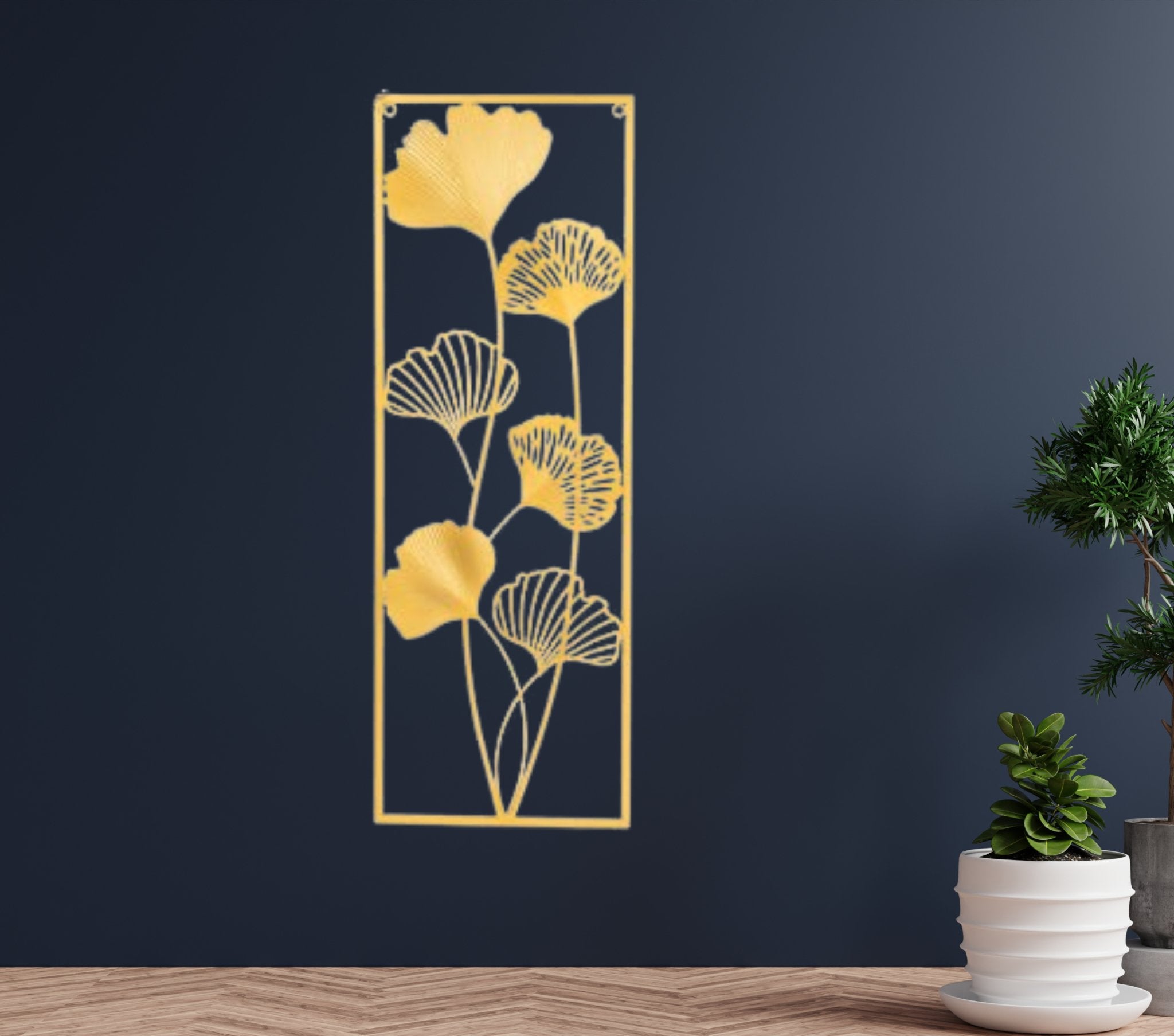 Gold Metal Leaf Wall Art - Wall Art at Nestern