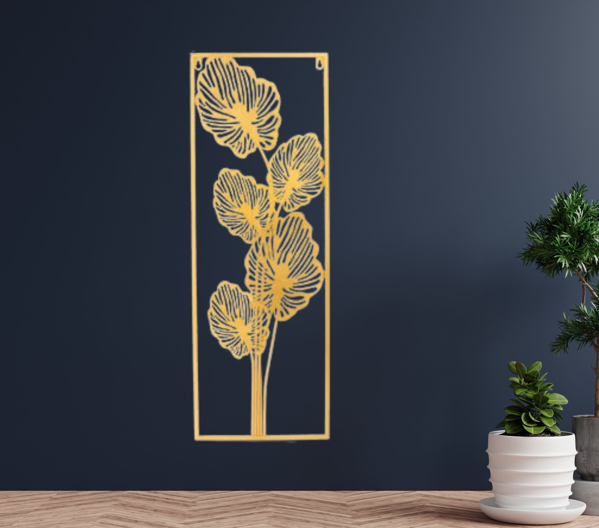 Gold Metal Leaf Wall Art - Wall Art at Nestern