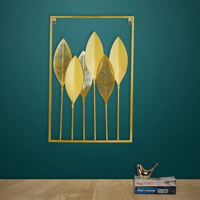 Gold Metal Leaf Wall Art - Wall Art at Nestern