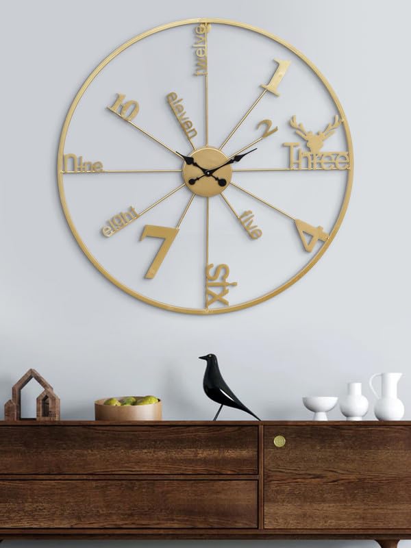 Golden Grandeur Wall Clock - Wall Clock at Nestern