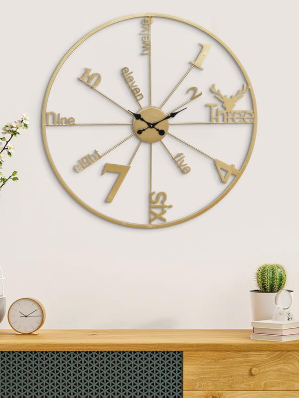 Golden Grandeur Wall Clock - Wall Clock at Nestern