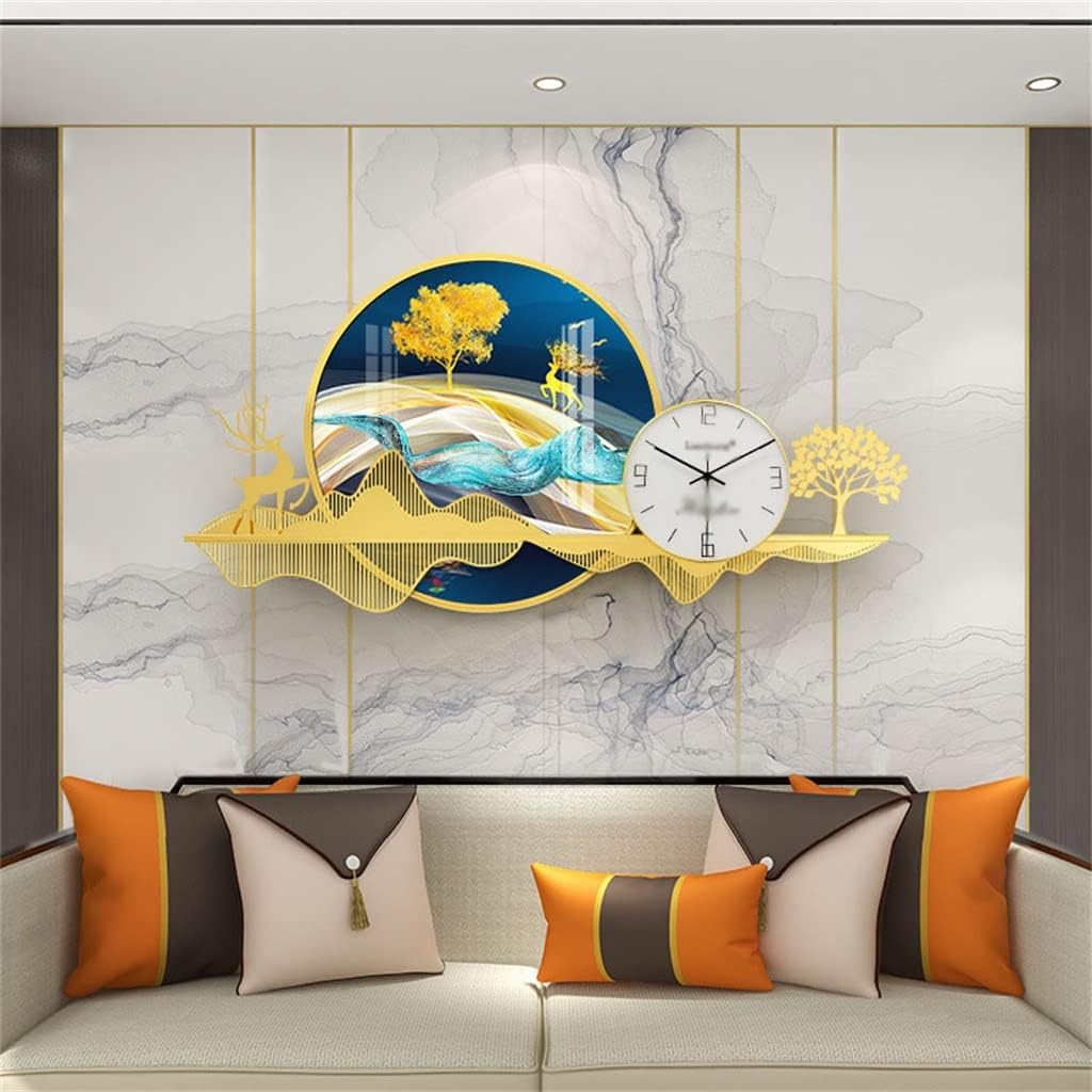 Golden Nature Scene Wall Clock - Wall Clock at Nestern