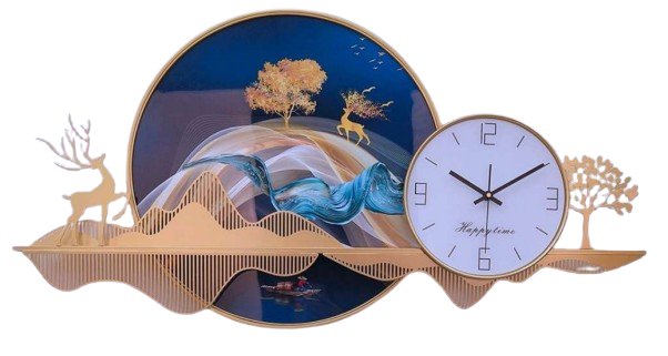 Golden Nature Scene Wall Clock - Wall Clock at Nestern