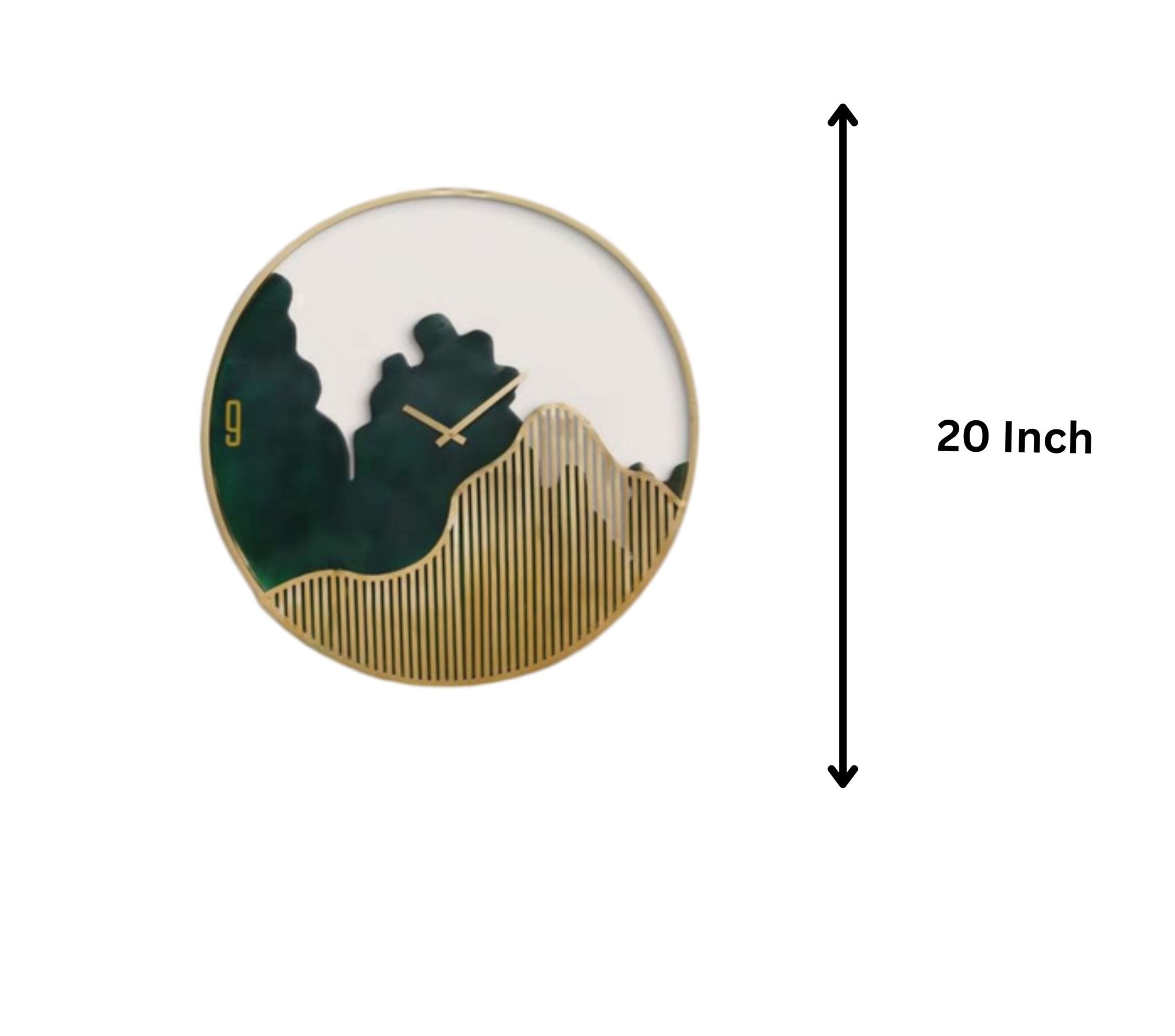 Golden Peaks Decorative Wall Clock: Elegance Meets Nature - Home Decor at Nestern