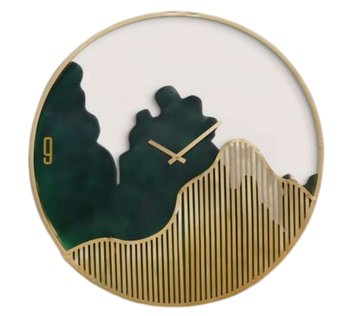 Golden Peaks Decorative Wall Clock: Elegance Meets Nature - Home Decor at Nestern