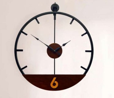 Half - Past Six Wall Clock: Modern Minimalism with a Wooden Twist - Wall Clock at Nestern