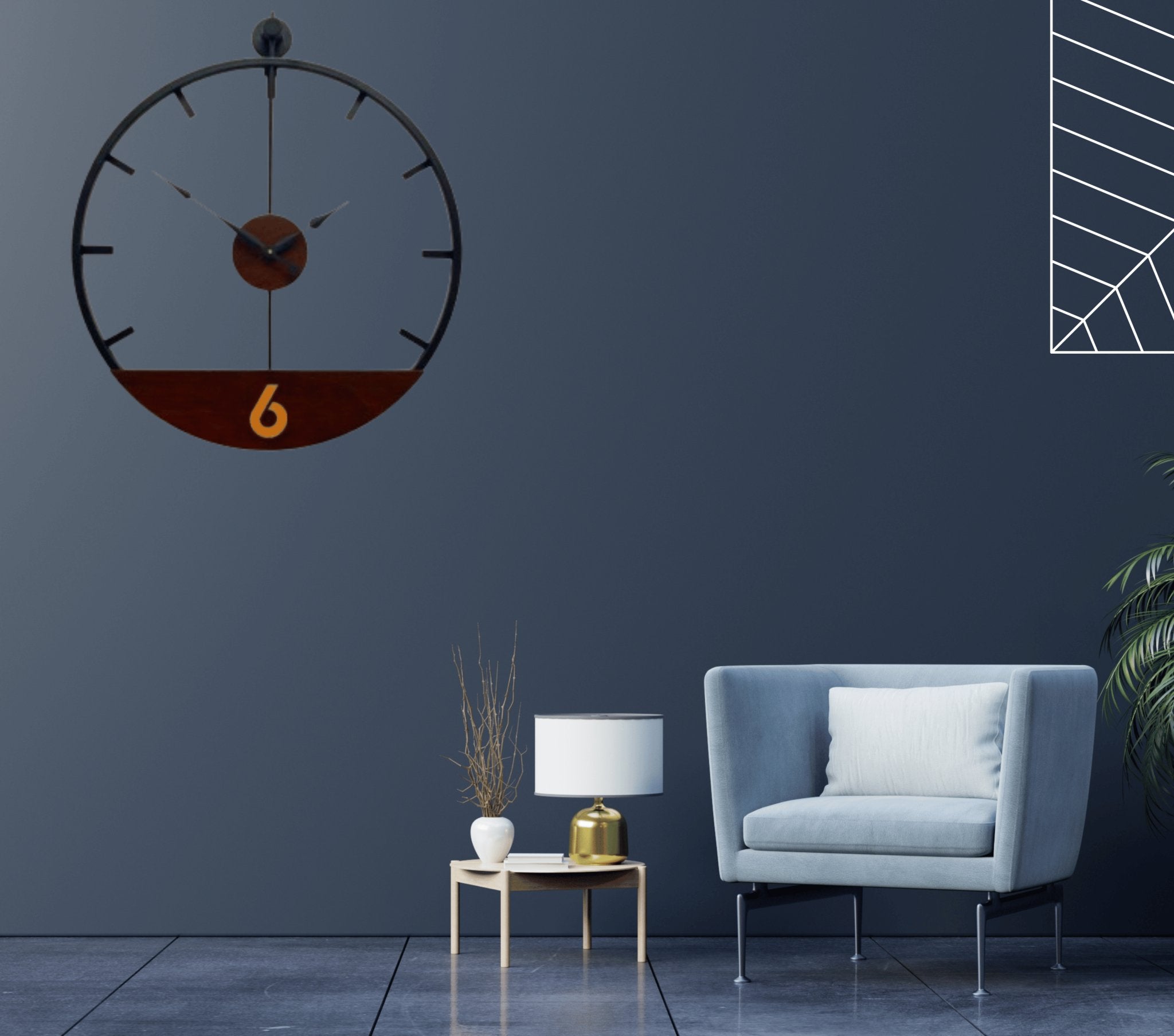 Half - Past Six Wall Clock: Modern Minimalism with a Wooden Twist - Wall Clock at Nestern