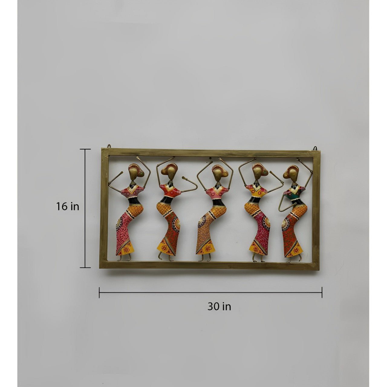 Handcrafted Iron Wall Art of Dancing Women – Vibrant Tribal - Inspired Home Decor - Wall Art at Nestern