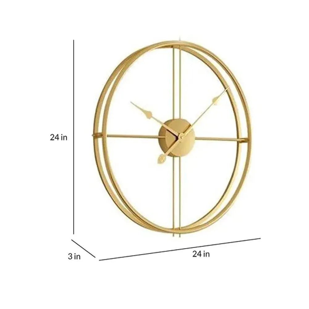 Handicraft Stylish Double Ring Metal Wall Clock - Wall Clock at Nestern