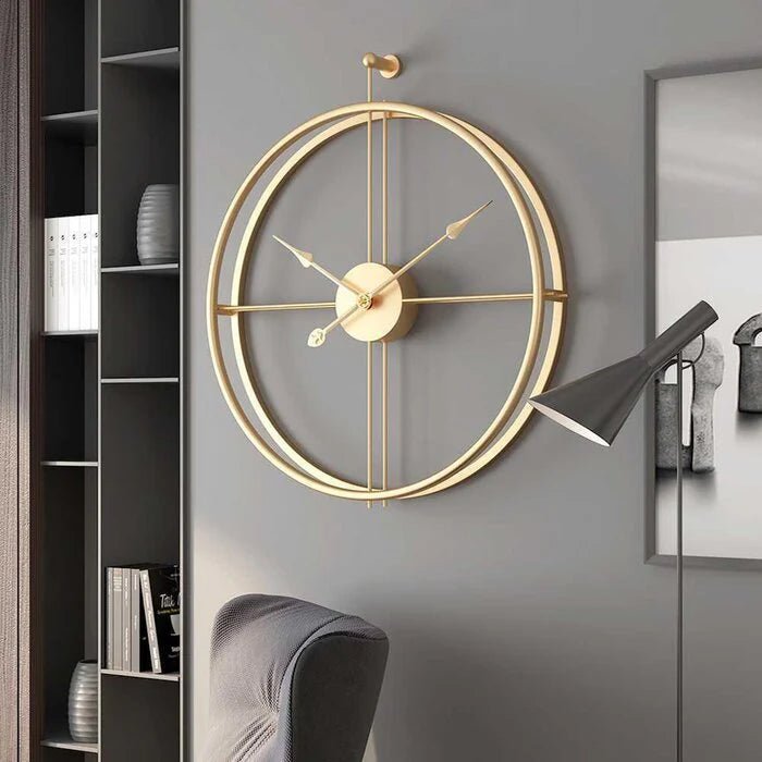 Handicraft Stylish Double Ring Metal Wall Clock - Wall Clock at Nestern