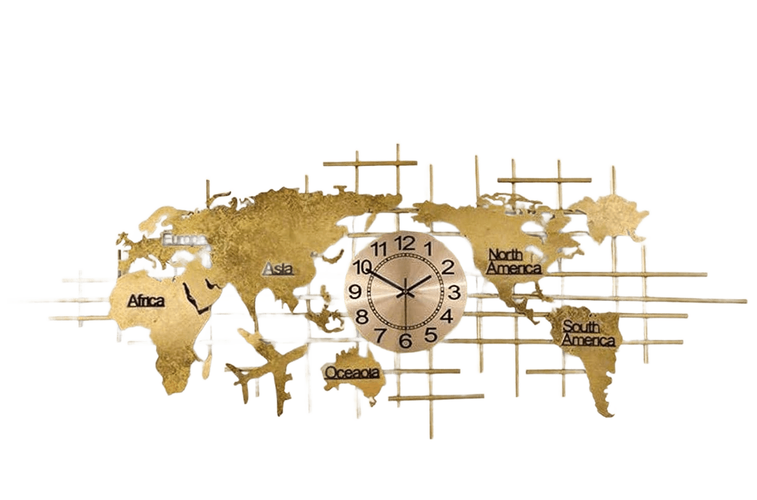 3D World Map Clock - Unique Wall Art