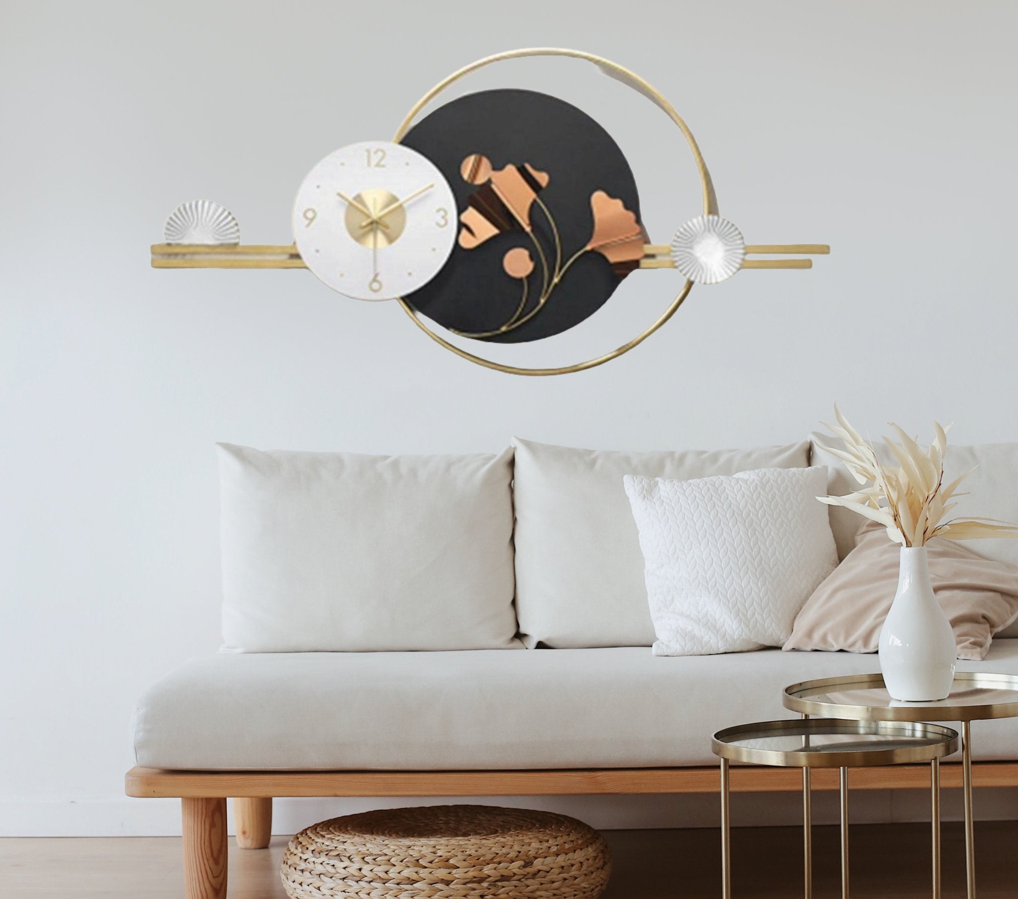 INDIGENOUS TIME - Iron Metal Wall Clock for a Touch of Classic Elegance - Wall Art at Nestern