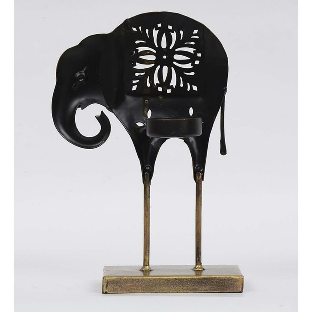 Intricate Brass Elephant Figurine - Table Decors at Nestern