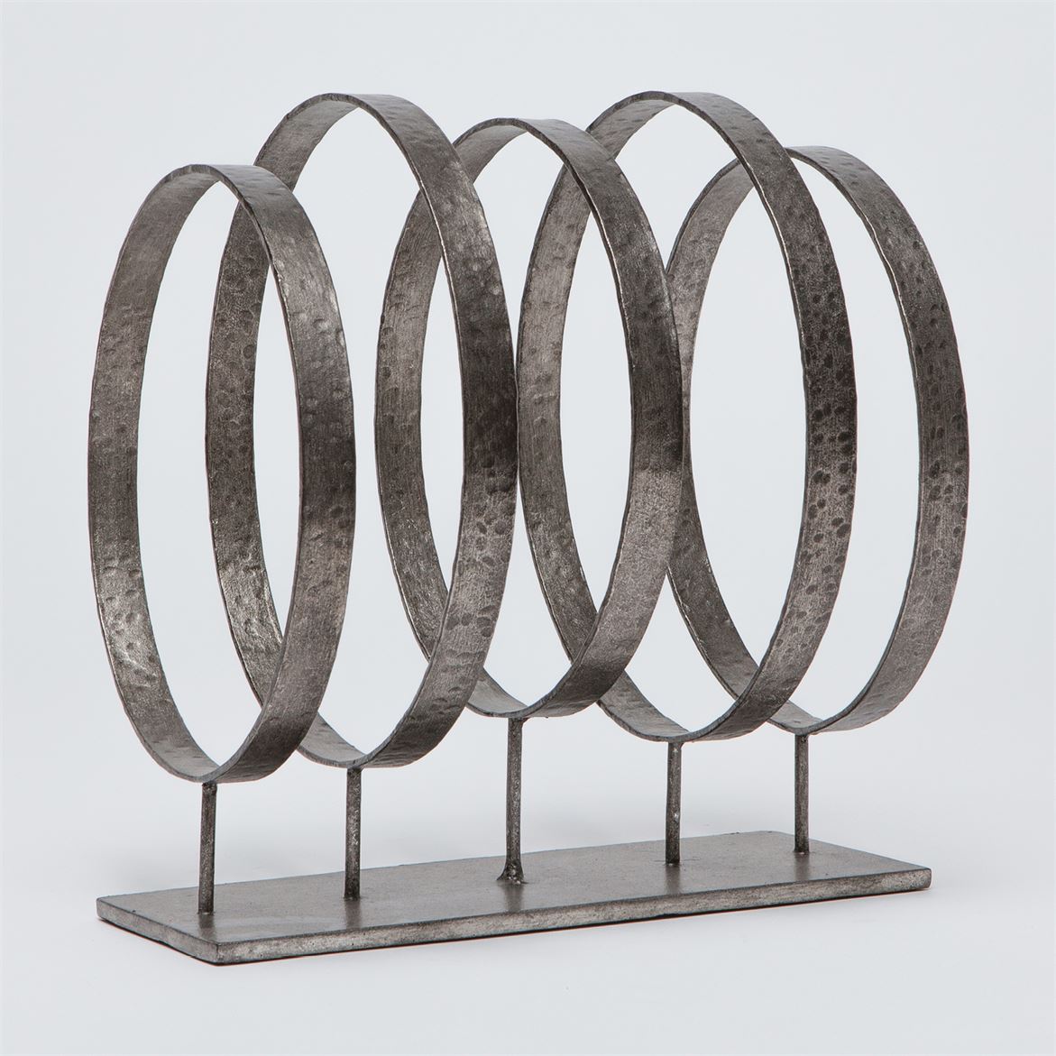 Iron Circle Art Piece with Hammered Texture - Unique Finish - Home Decor at Nestern