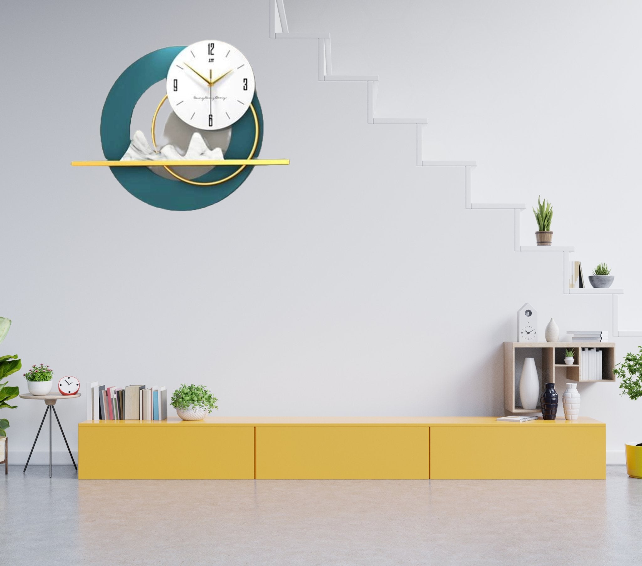 Living Room Luxury - Wall Clock with Elegant Background and Timeless Charm - Wall Clock at Nestern