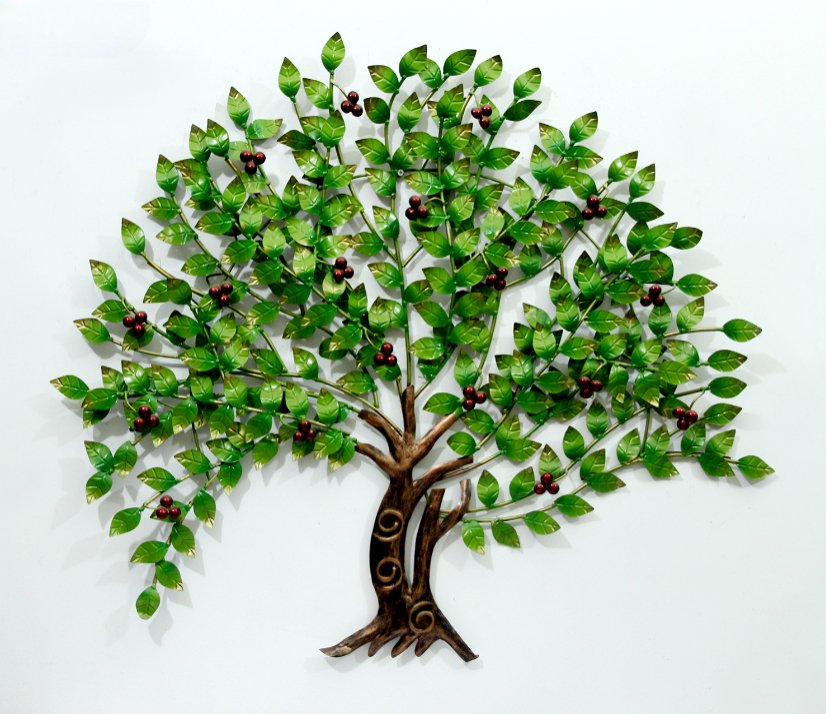 Lush Green Tree of Life Metal Wall Art – Nature - Inspired Home Décor - Wall Art at Nestern